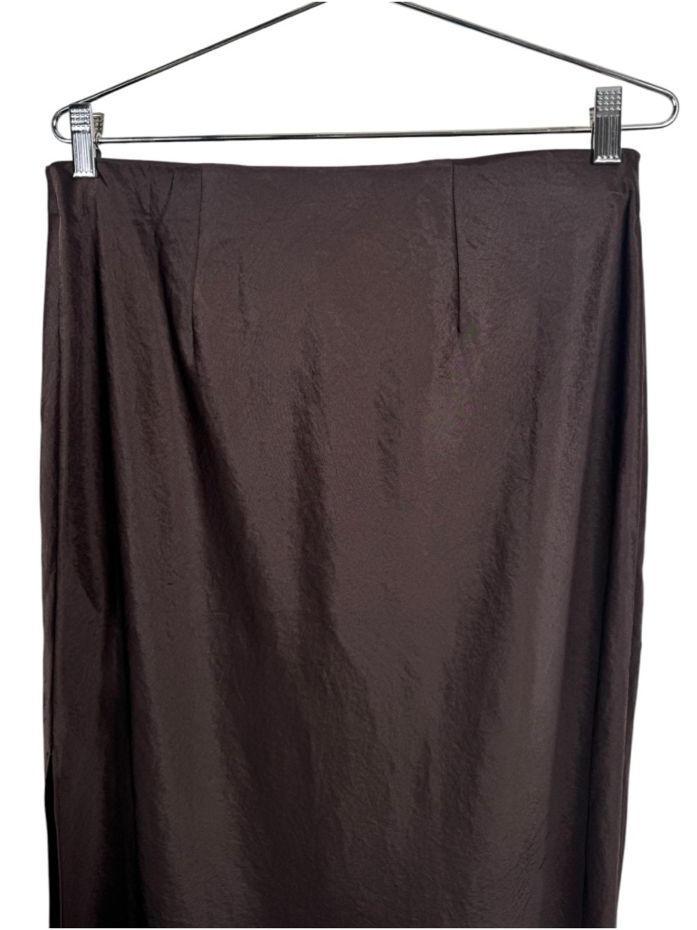 Madewell Satin Maxi Slip Skirt in Cherry Wood, Size 10 - Picture 11 of 13